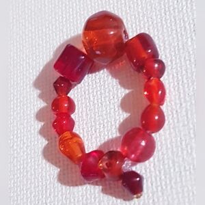 Red Scarf Women's Ring Handmade Jewelry s8-9 NEW